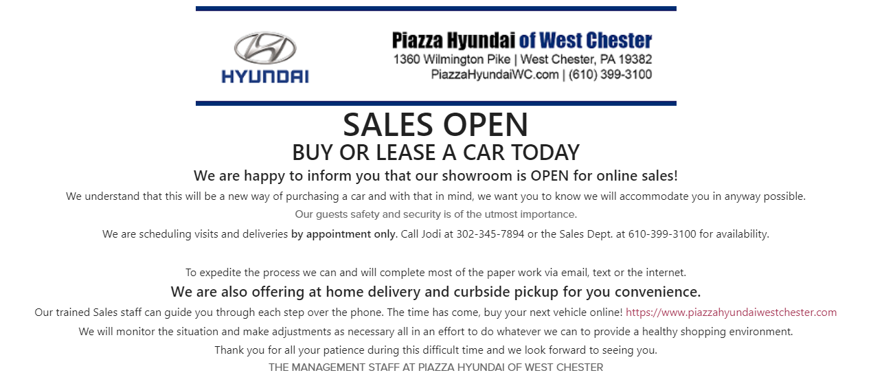 buy hyundai at piazza on line